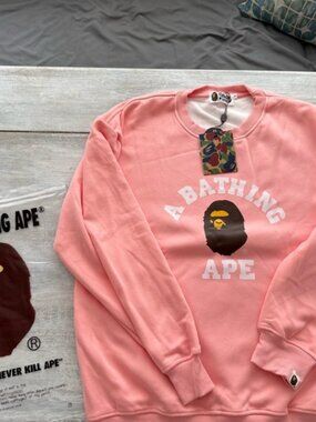 Pink Bape College Crewneck